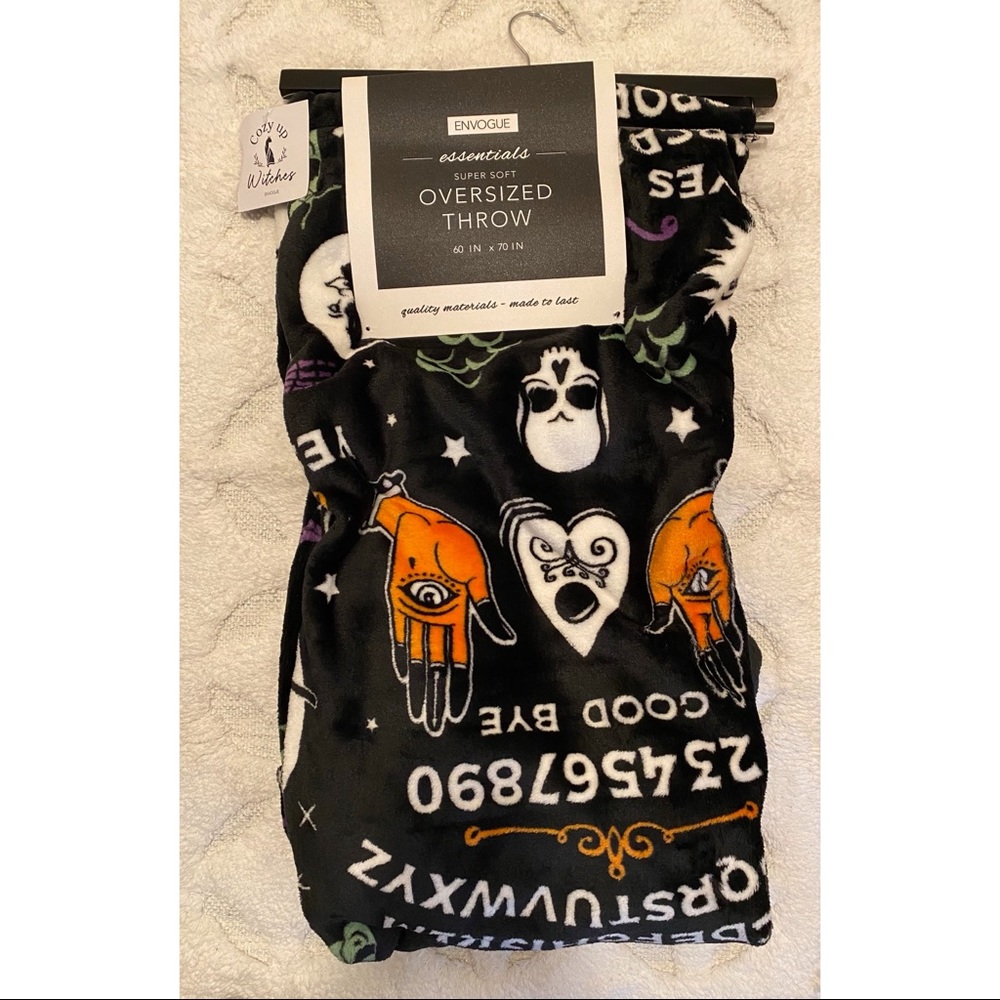Halloween Spooky Skull Ouija Plush Throw Blanket